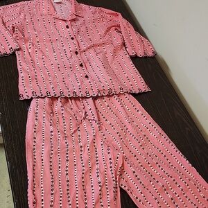 Sleep Sense Cotton Pajamas Medium scallop embroidery